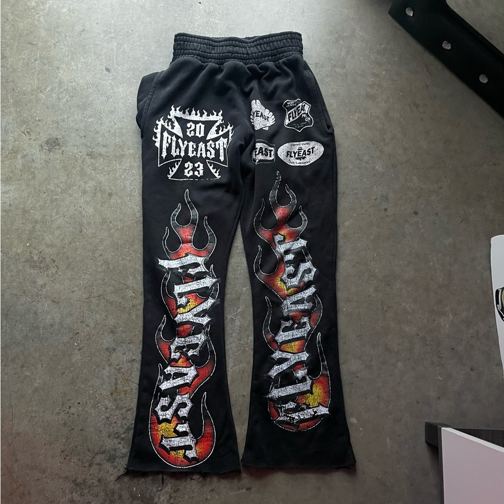 Flyeast Black Graphic Sweatpants
